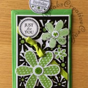 Daisy Just for you/birthday card Sizzix thinlits/framelits - craftybabscreativecrafts.co.uk
