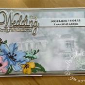 Z Fold Wedding card made using image of the wedding venue and embellished using various dies including ; Tattered lace sentiments 2014, Sizzi Brushstroke Flowers #2, and Joy Crafts dies Wedding phrase. - craftybabscreativecrafts.co.uk